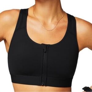 NWT Fabletics On-The-Go Zip Medium Impact Sports Bra US Women’s M